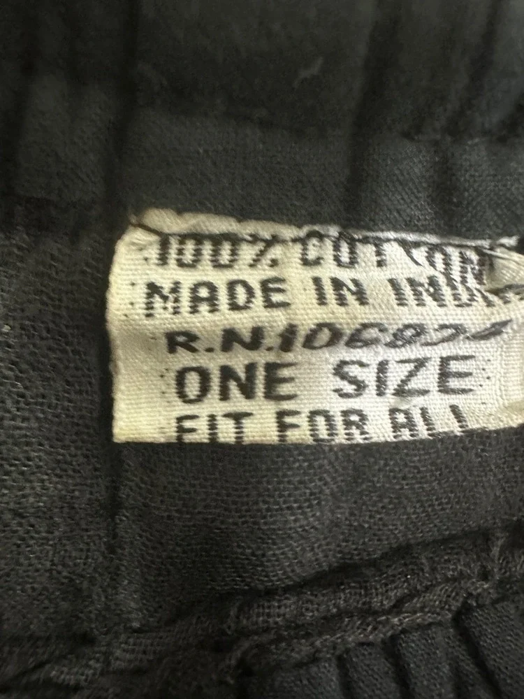 Made in India Ruffle Skirt Womens One Size Black Aline Tiered Elastic Waistband*